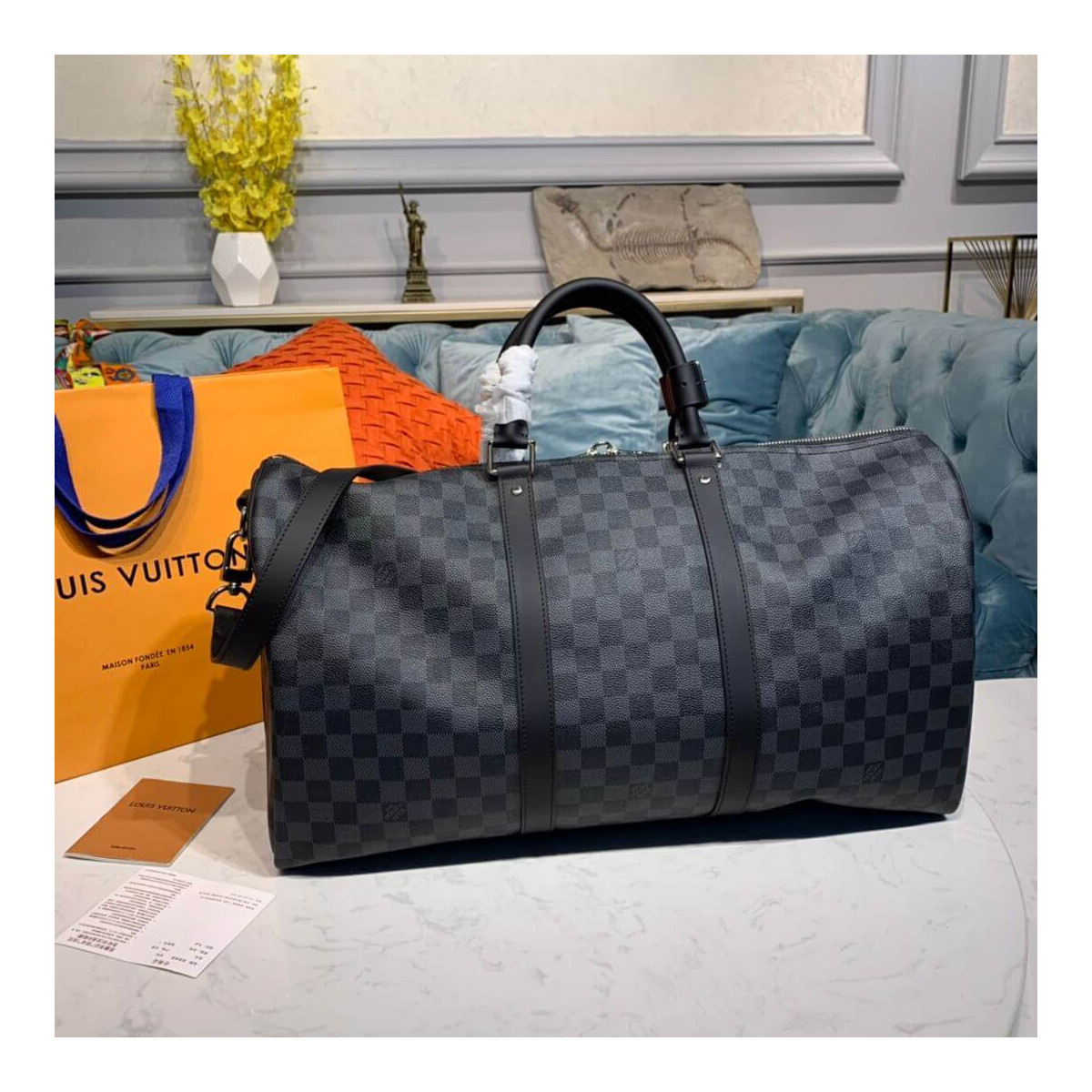 Louis Vuitton Damier Graphite Keepall Bandoulière 50 N40263 N40264