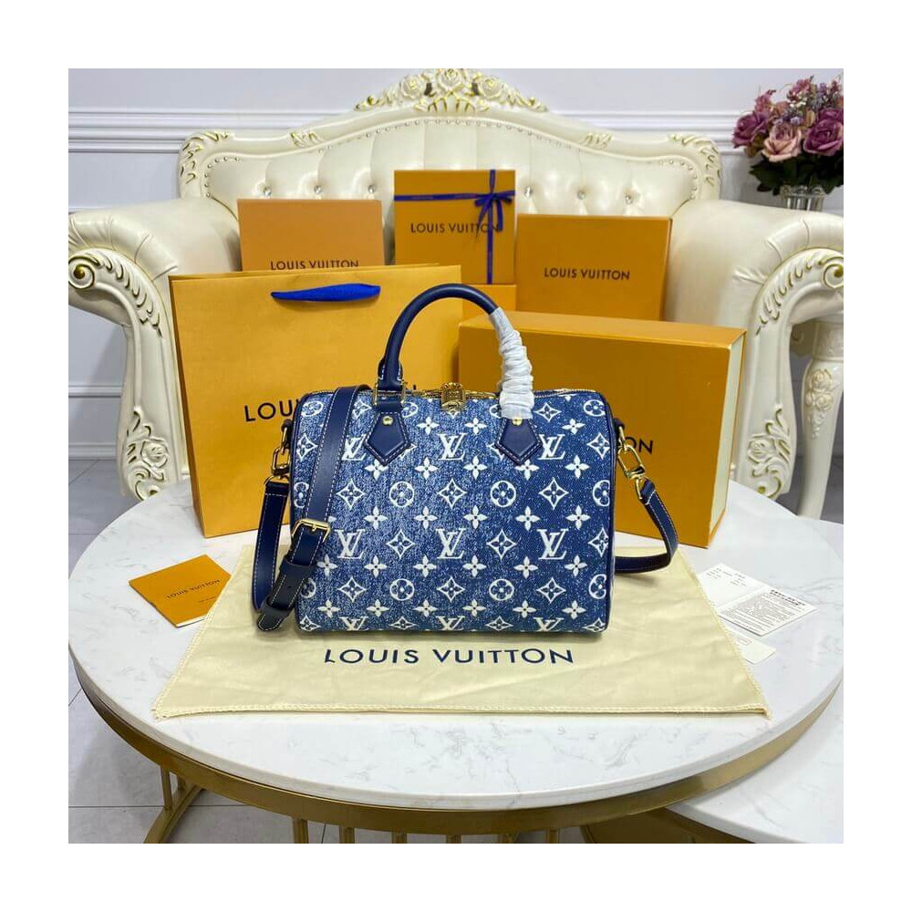 Louis Vuitton Monogram Jacquard Denim Speedy Bandouliere 25 M59609