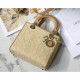 Christian Dior Medium Lady Dior Bag Natural Cannage Raffia M0565