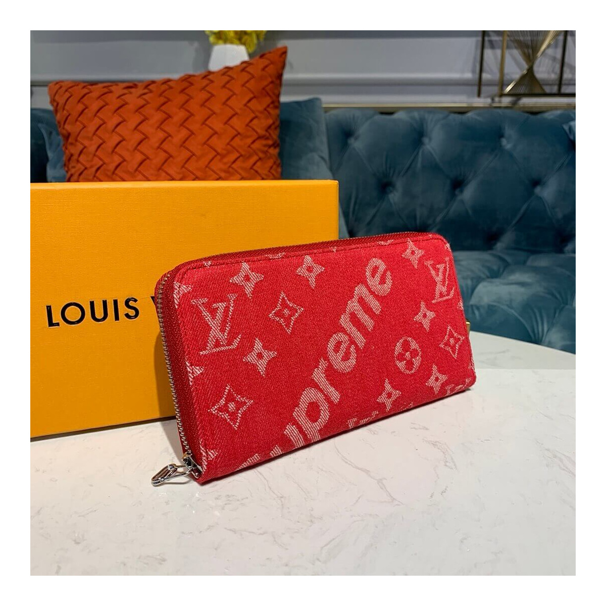 Louis Vuitton X Supreme Denim Zippy Wallet M60017