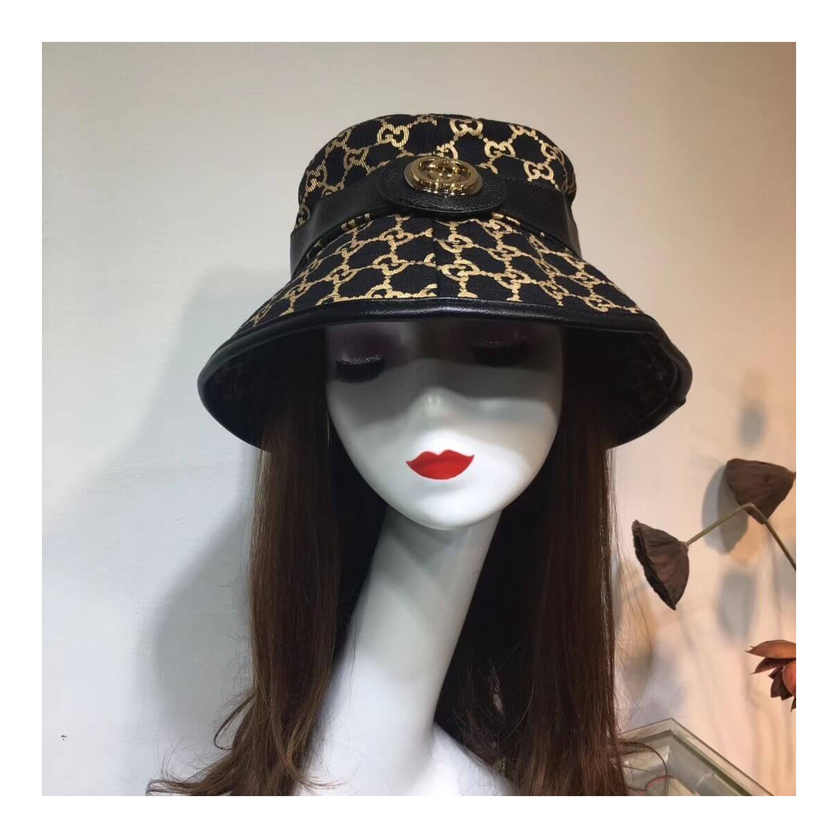 Gucci GG Canvas Bucket Hat With Double G 576587