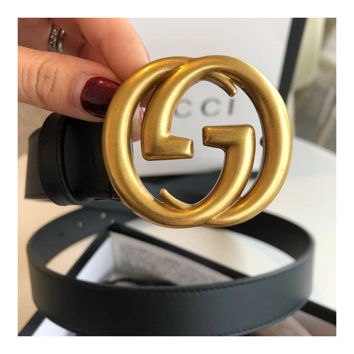 Gucci 30mm Leather Belt With Double G Buckle 414516