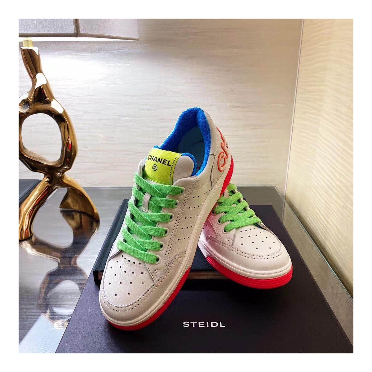 Chanel Rainbow Sneakers G35934 Green / Blue