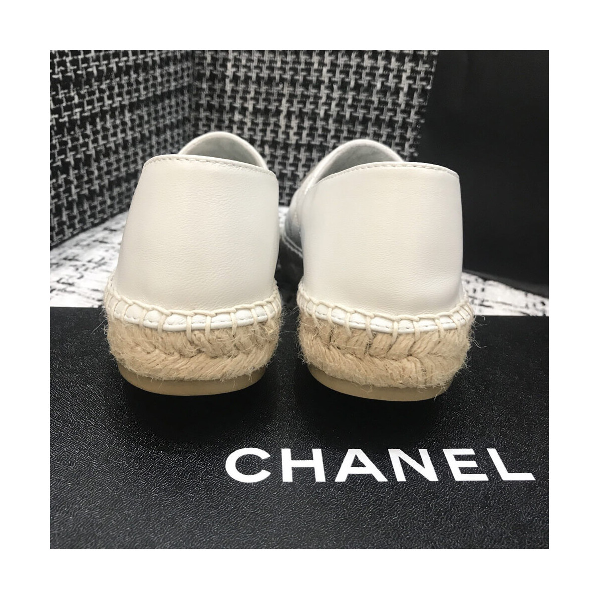 Chanel CC Quilted Espadrilles G29762 White/Beige