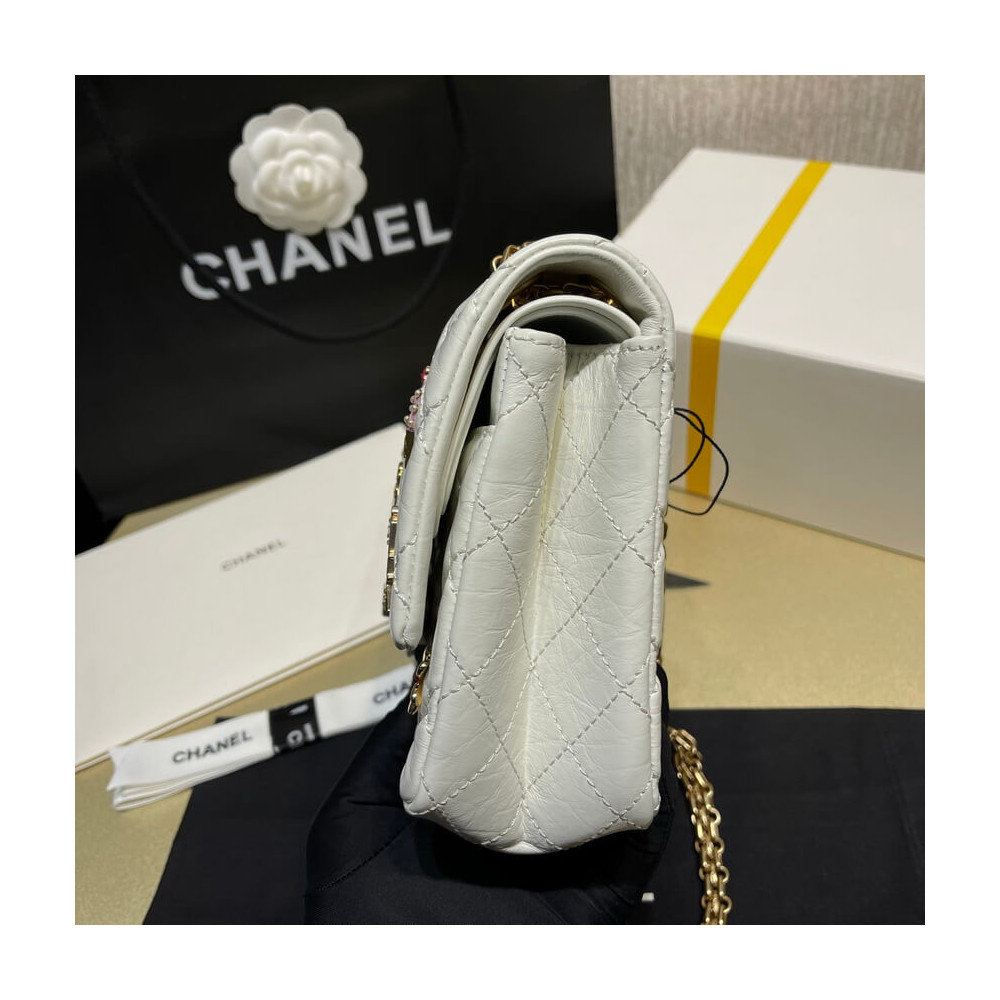 Chanel Quilted Calfskin Leather 2.55 Reissue New York Lucky Charms Flap Bag 37586