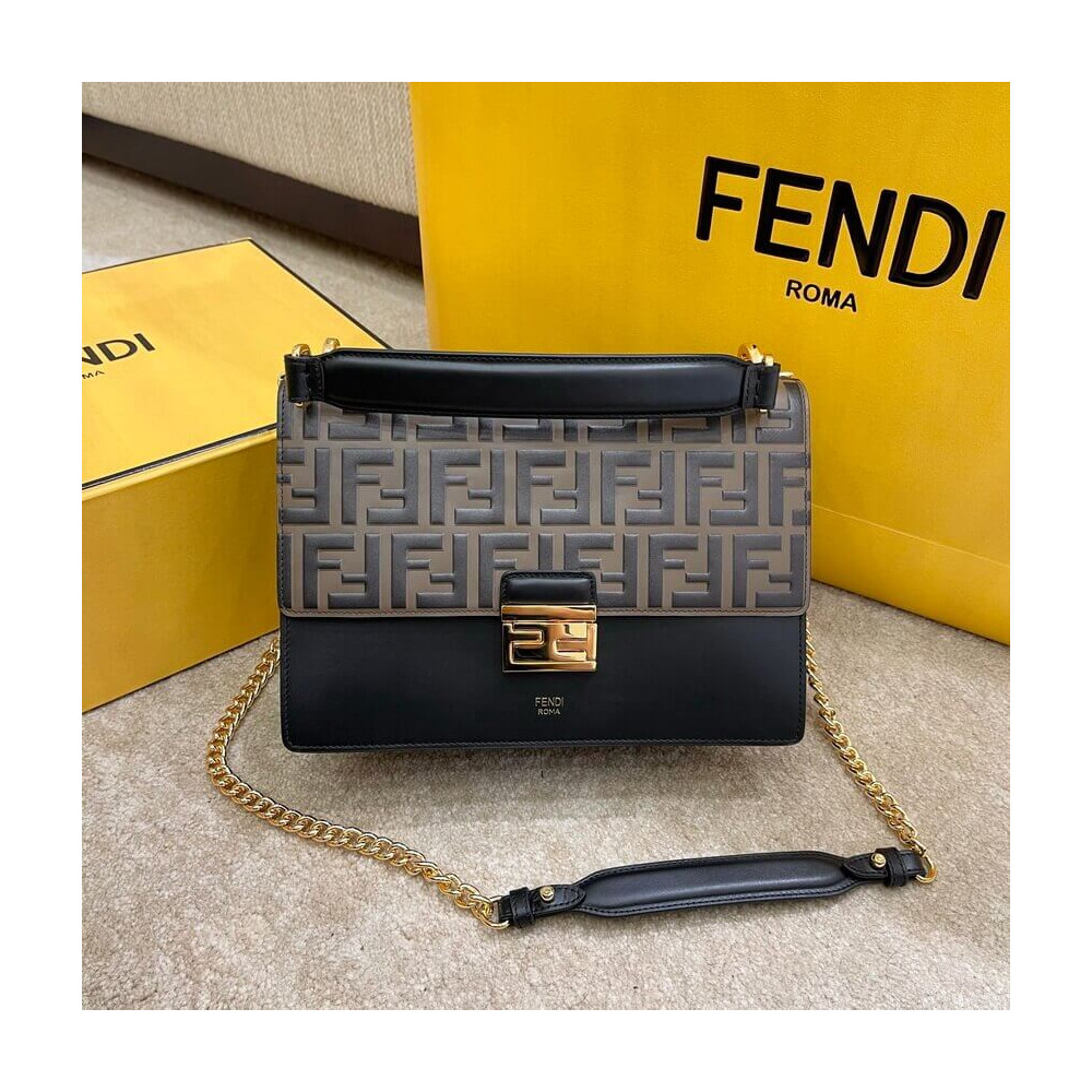 Fendi Kan U Medium Leather Shoulder Bag 8M5327