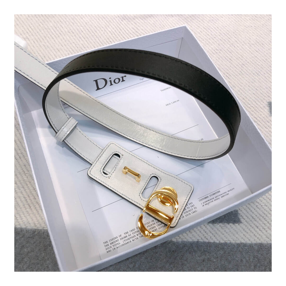 Christian Dior 30 Montaigne Lambskin Belt B0046