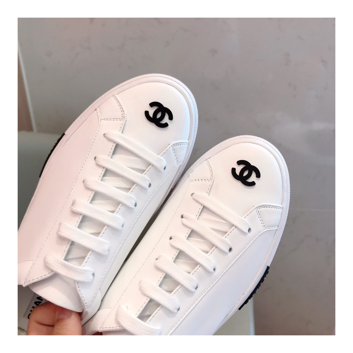 Chanel 2020ss Vintage Sneakers Embroidered Black Logo