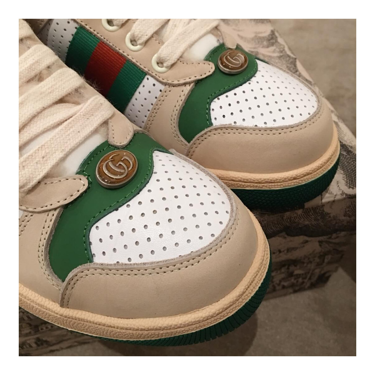 Gucci Screener Leather Sneaker 570441 White