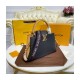 Louis Vuitton Capucines MM M58608 Black/Arizona Beige