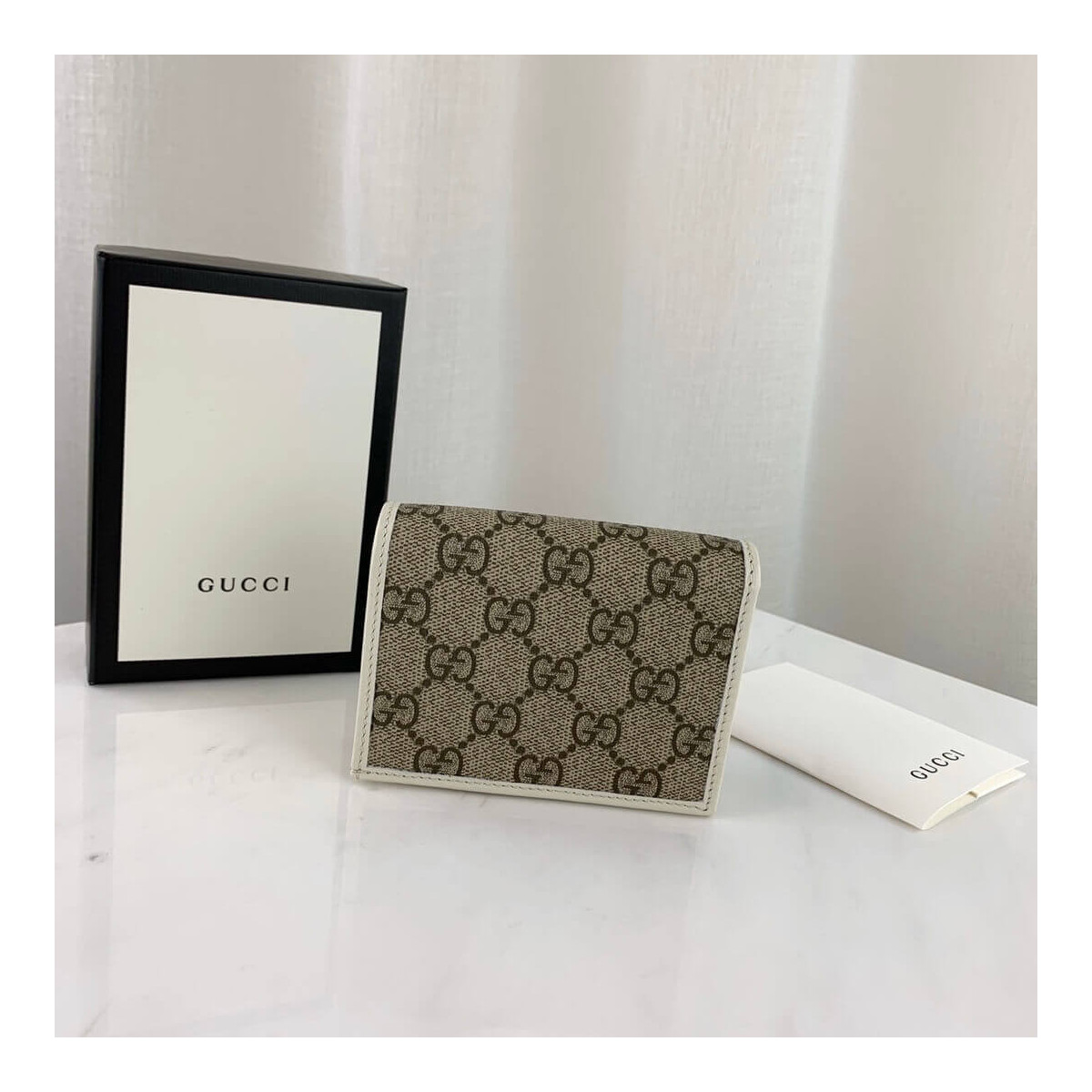 Gucci 1955 Horsebit GG Canvas Card Case Wallet 621887