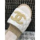 Chanel CC Quilted Mules G35604 White/Apricot