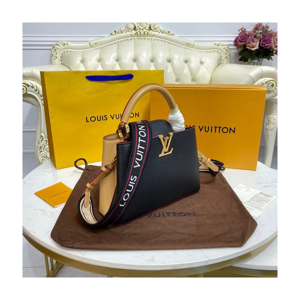 Louis Vuitton Capucines BB M59061 Black/Arizona Beige