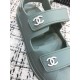 Chanel Velcro Sandals G31848 Light Green