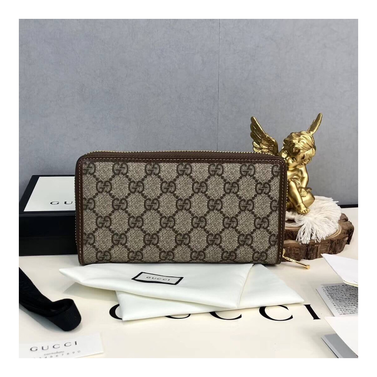 Gucci 1955 Horsebit GG Canvas Zip Around Wallet 621889