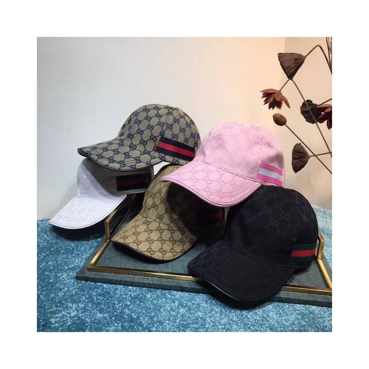 Gucci Original GG Canvas Baseball Hat With Web 200035