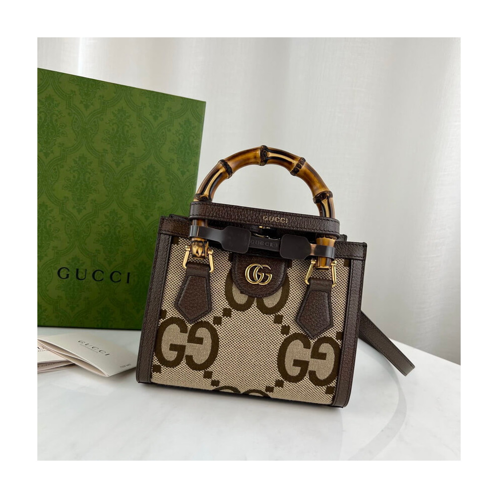 Gucci Diana Jumbo GG Mini Tote Bag 655661 Brown