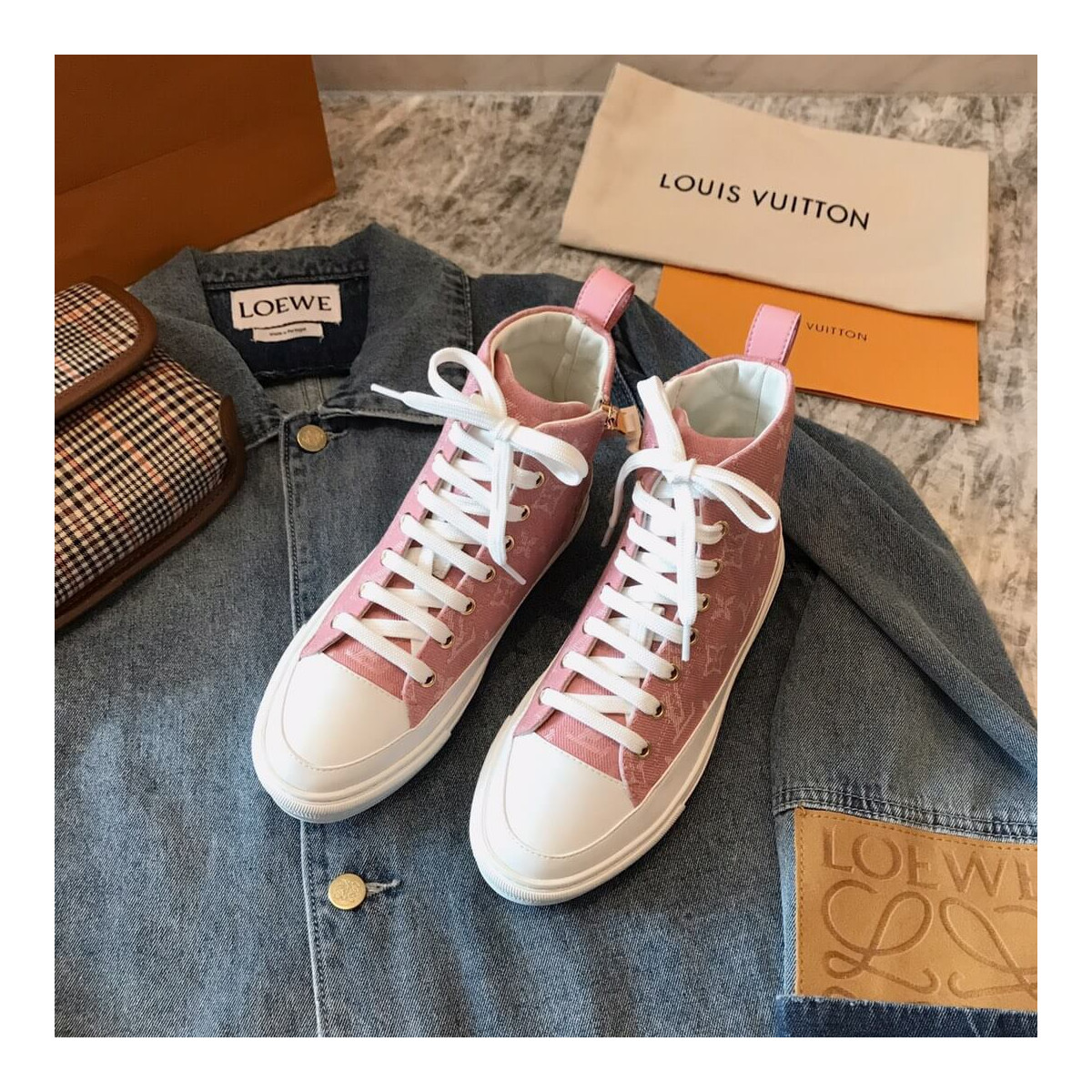 Louis Vuitton Stellar Sneaker Boot 1A4VTE Pink