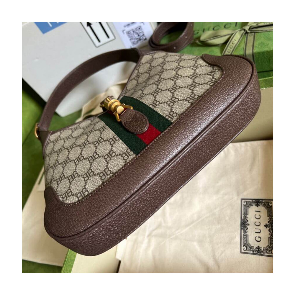 Gucci x Balenciaga Jackie 1961 Small Hobo Bag 680118 Coffee