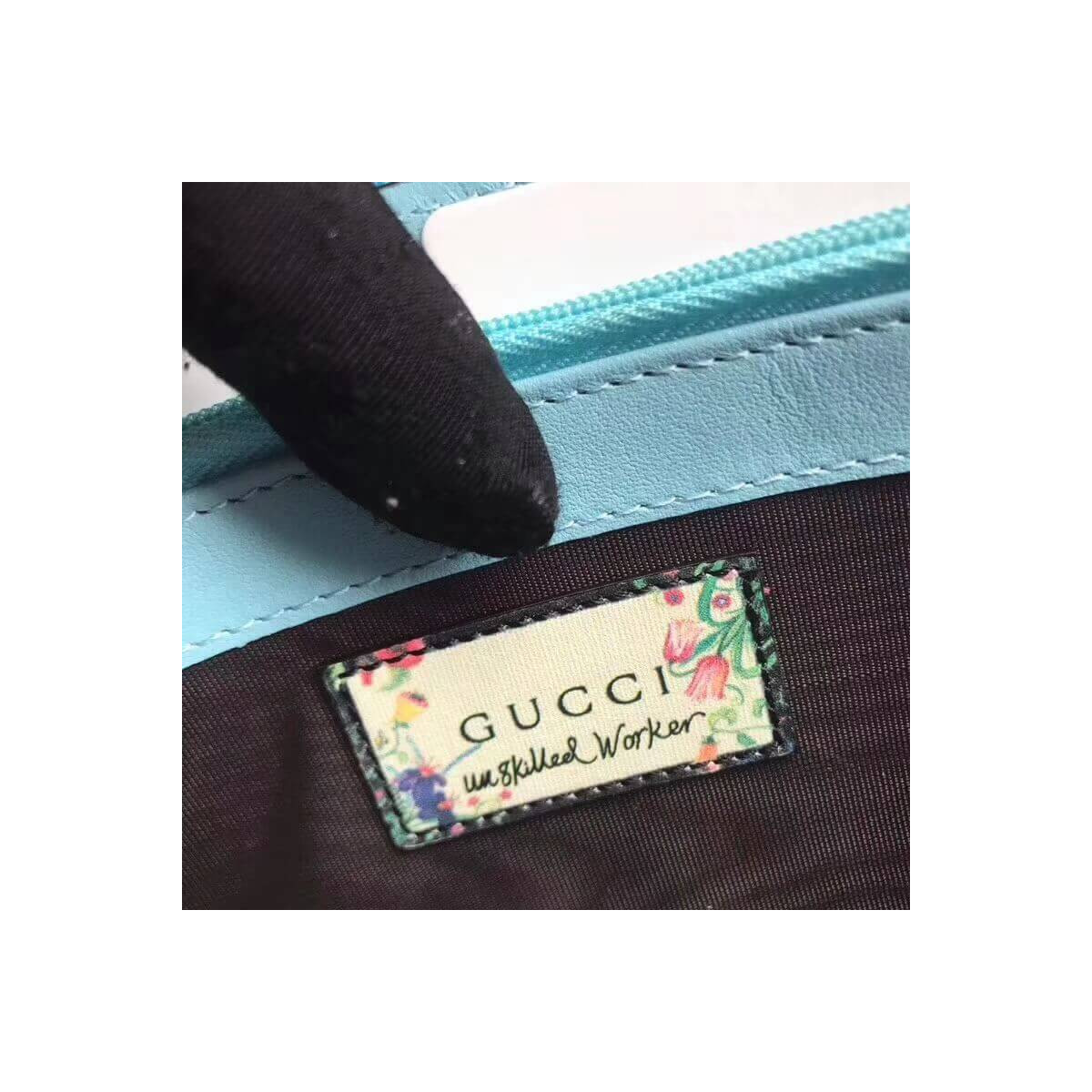 Gucci Unskilled Worker GG Marmont Zip Around Wallet 443123