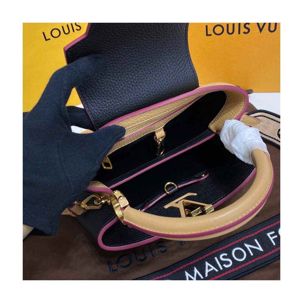 Louis Vuitton Capucines BB M59061 Black/Arizona Beige