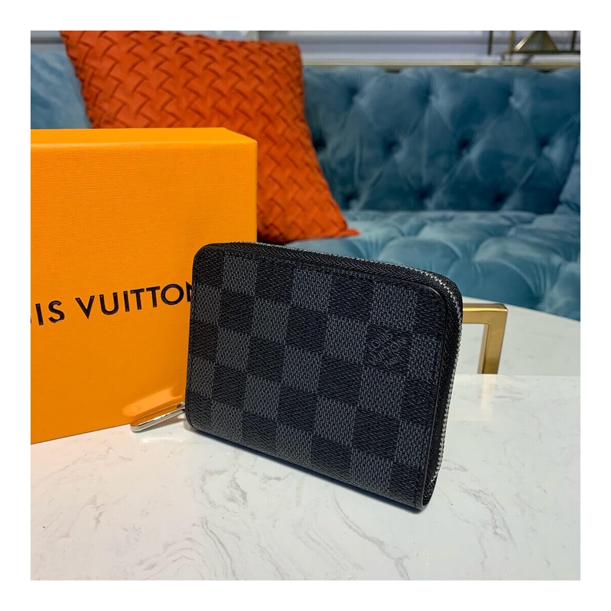 Louis Vuitton Damier Graphite Zippy Coin Purse N60067