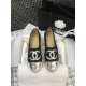 Chanel Tweed &amp; Patent Calfskin Espadrilles G29762 Black/Silver