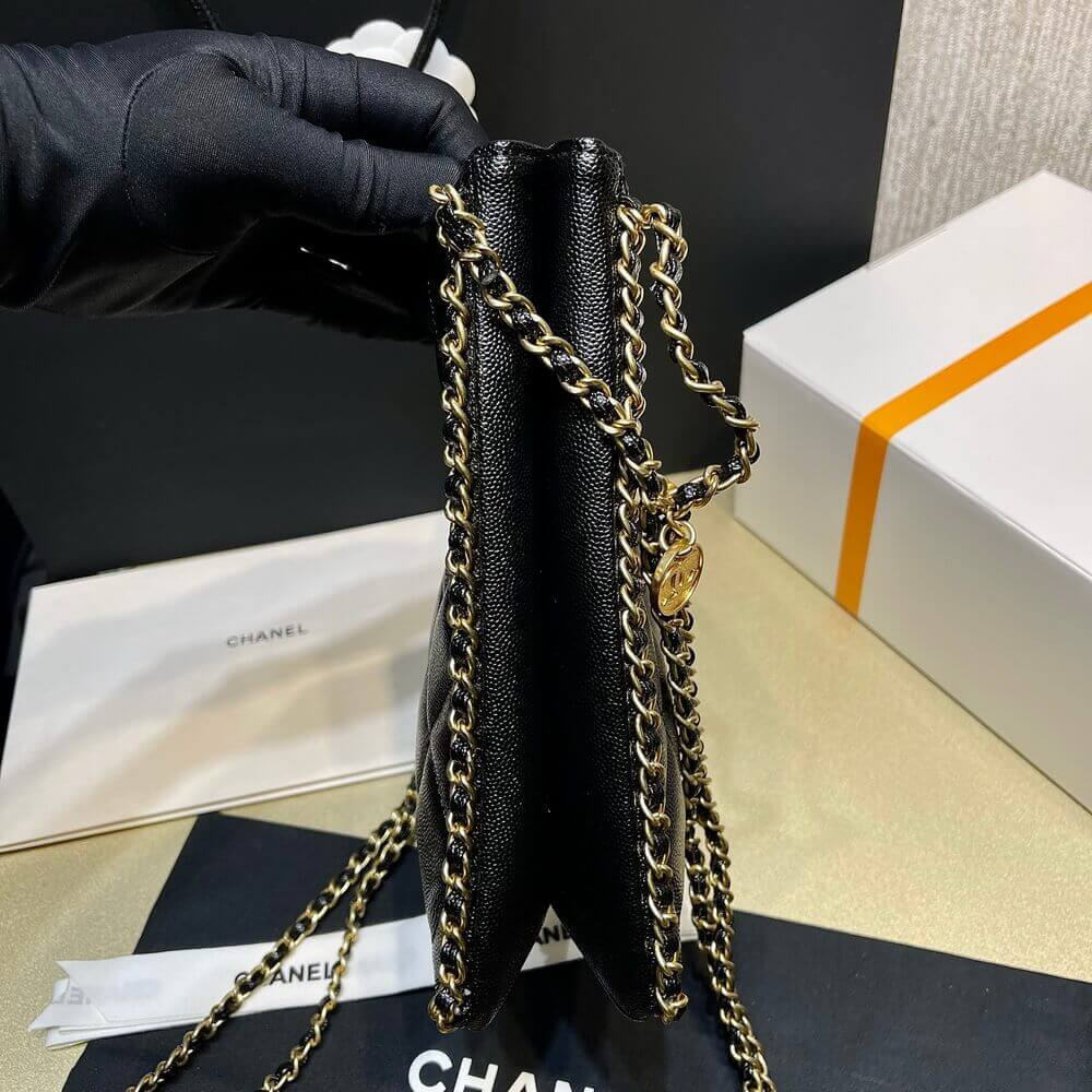 Chanel Small Tote in Black Grained Calfskin AS3470