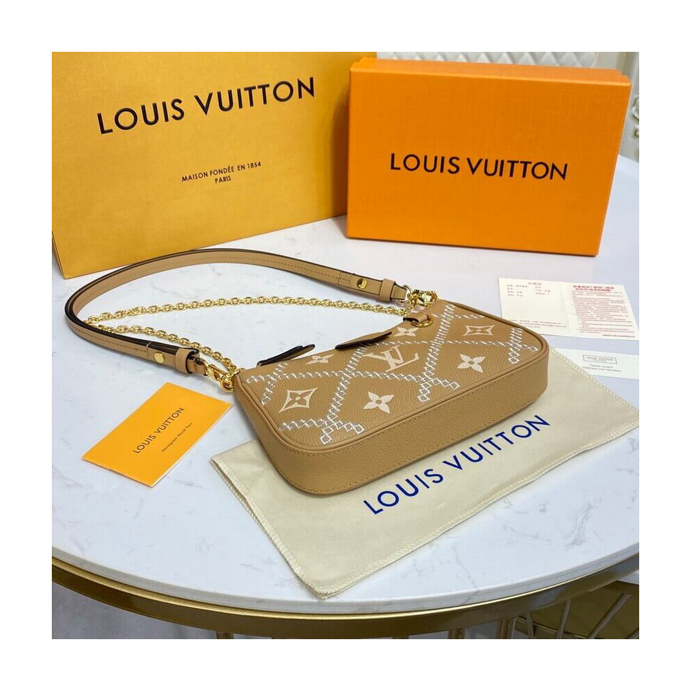 Louis Vuitton Monogram Empreinte Easy Pouch On Strap M81137 Arizona Beige