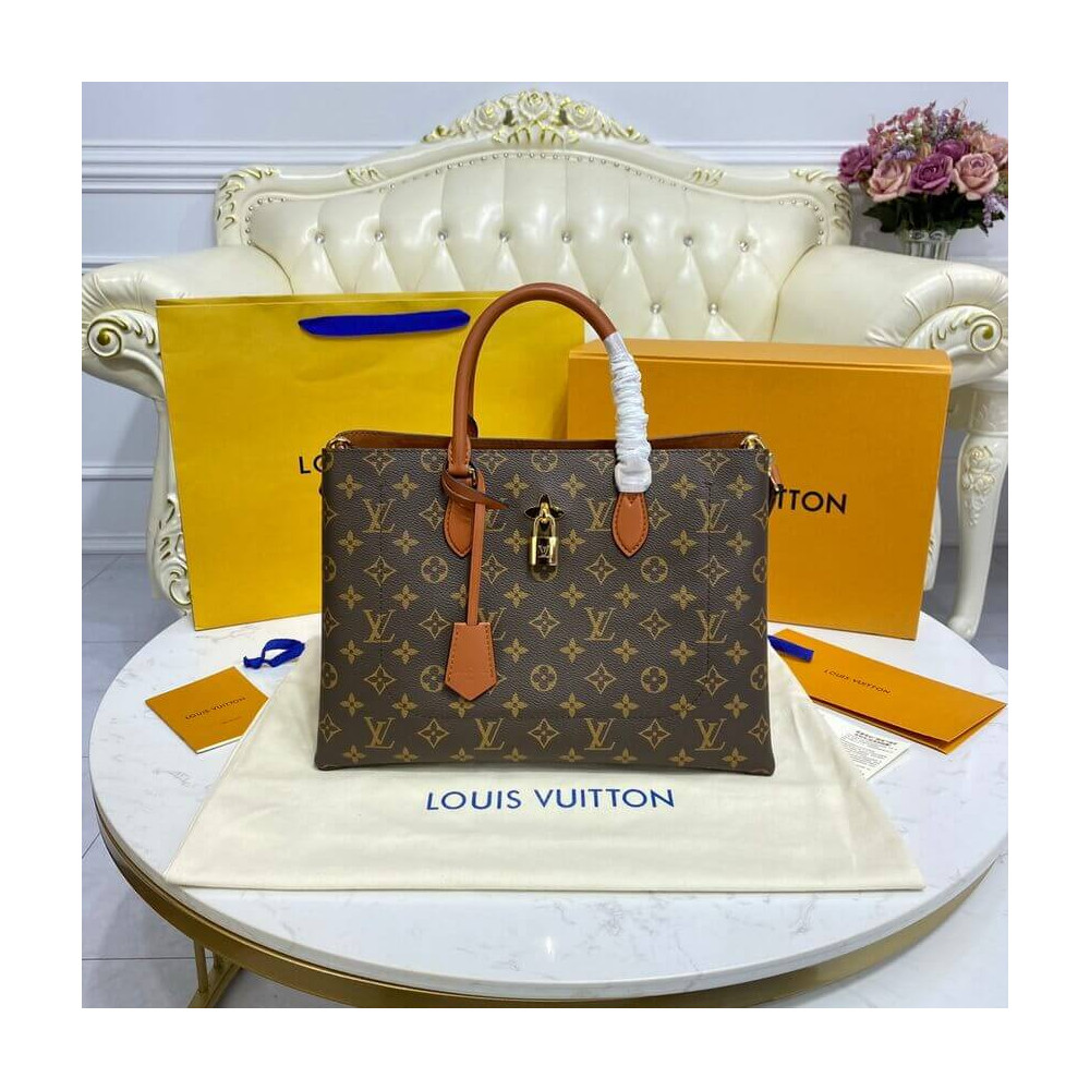 Louis Vuitton Monogram Canvas Flower Tote M43770 Caramel