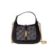 Gucci Jackie 1961 Mini Crystal GG Lizard Bag 677027 Black