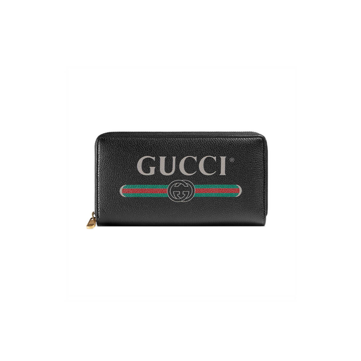 Gucci Print Leather Zip Around Wallet 496317