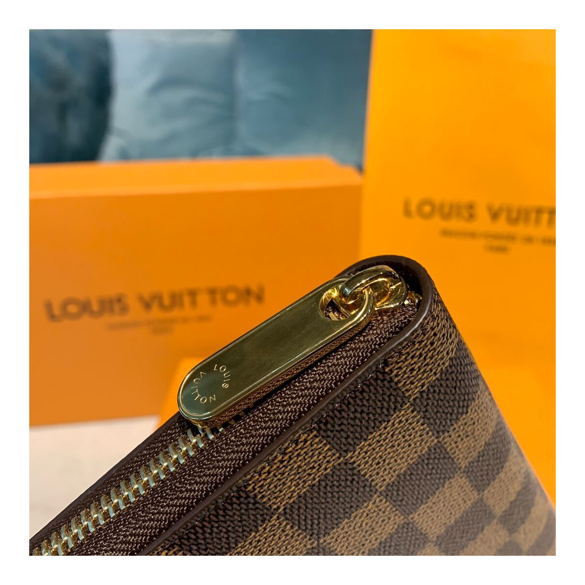 Louis Vuitton Damier Ebene Canvas Zippy Organizer Wallet N63502/N60003