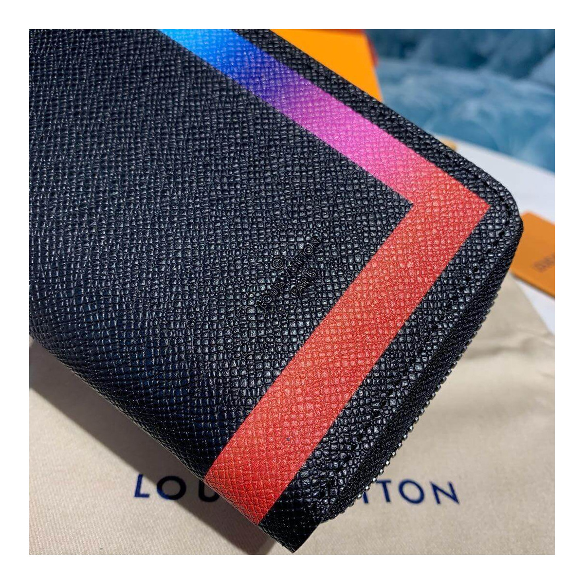 Louis Vuitton Taiga Leather Rainbow Zippy Vertical Wallet M30569