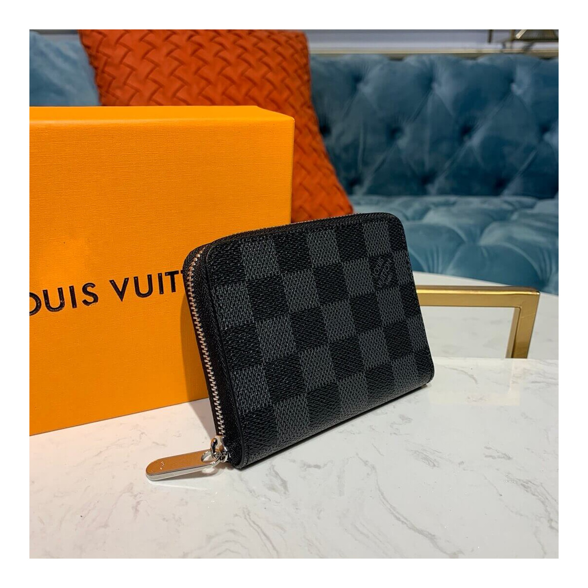 Louis Vuitton Damier Graphite Zippy Coin Purse N60067