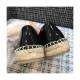 Chanel Patent Calfskin &amp; Metallic Goatskin Espadrilles G29761