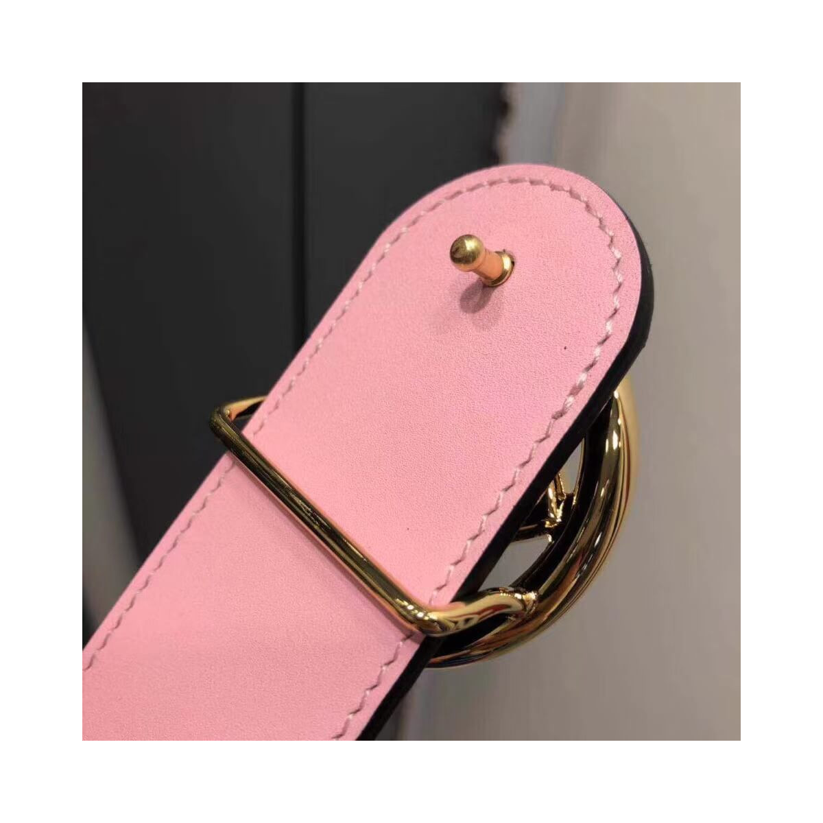 Fendi Reversible 40mm Round Buckle Belt 8C0579 Black / Pink