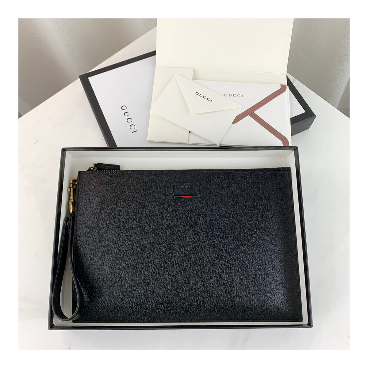 Gucci Leather Pouch With Web 428758