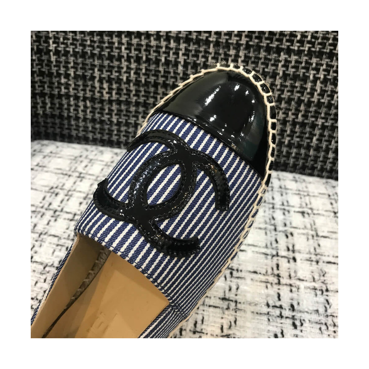 Chanel Tweed &amp; Patent Calfskin Espadrilles G29762