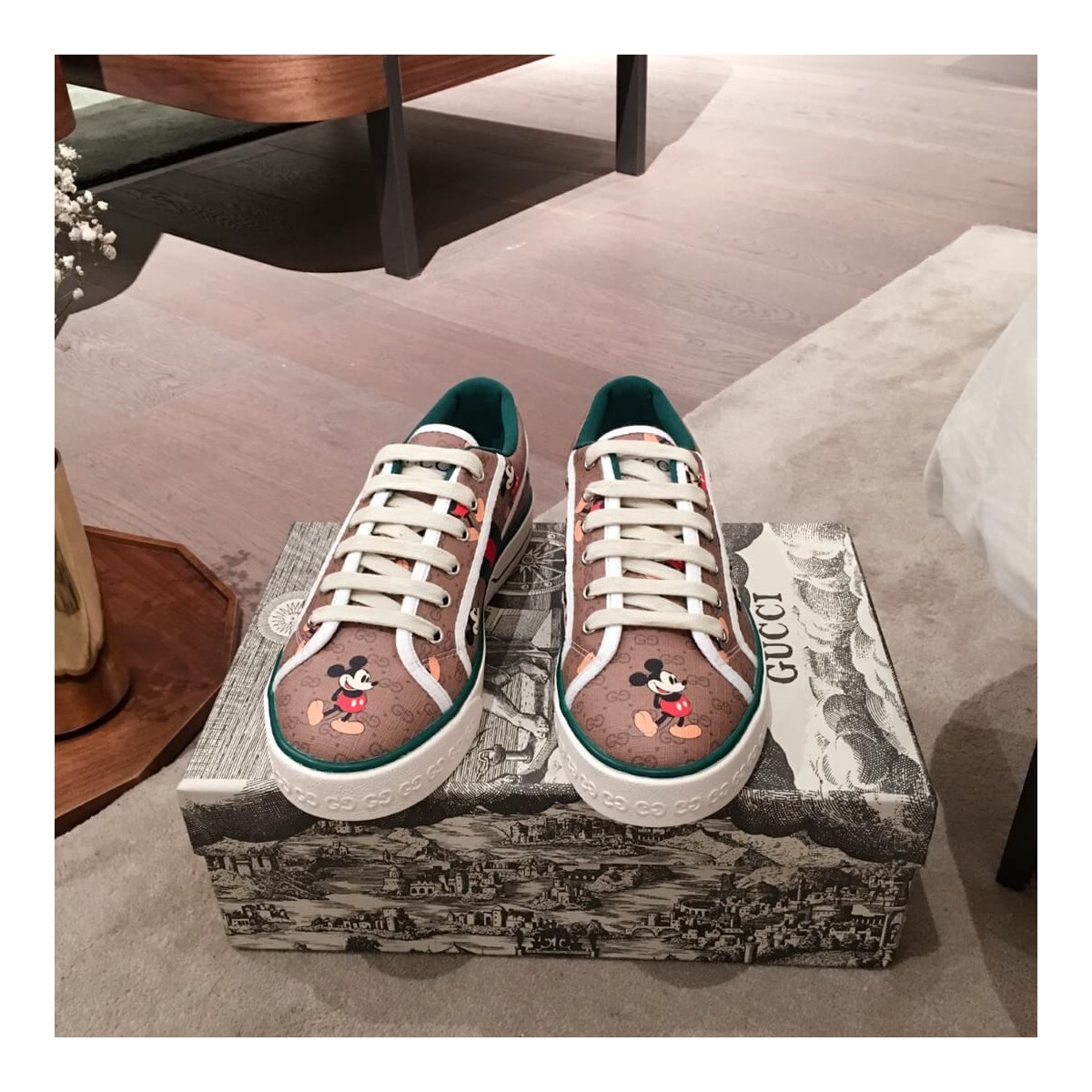 Gucci  Disney x Gucci Tennis 1977 Sneaker with Web 606110