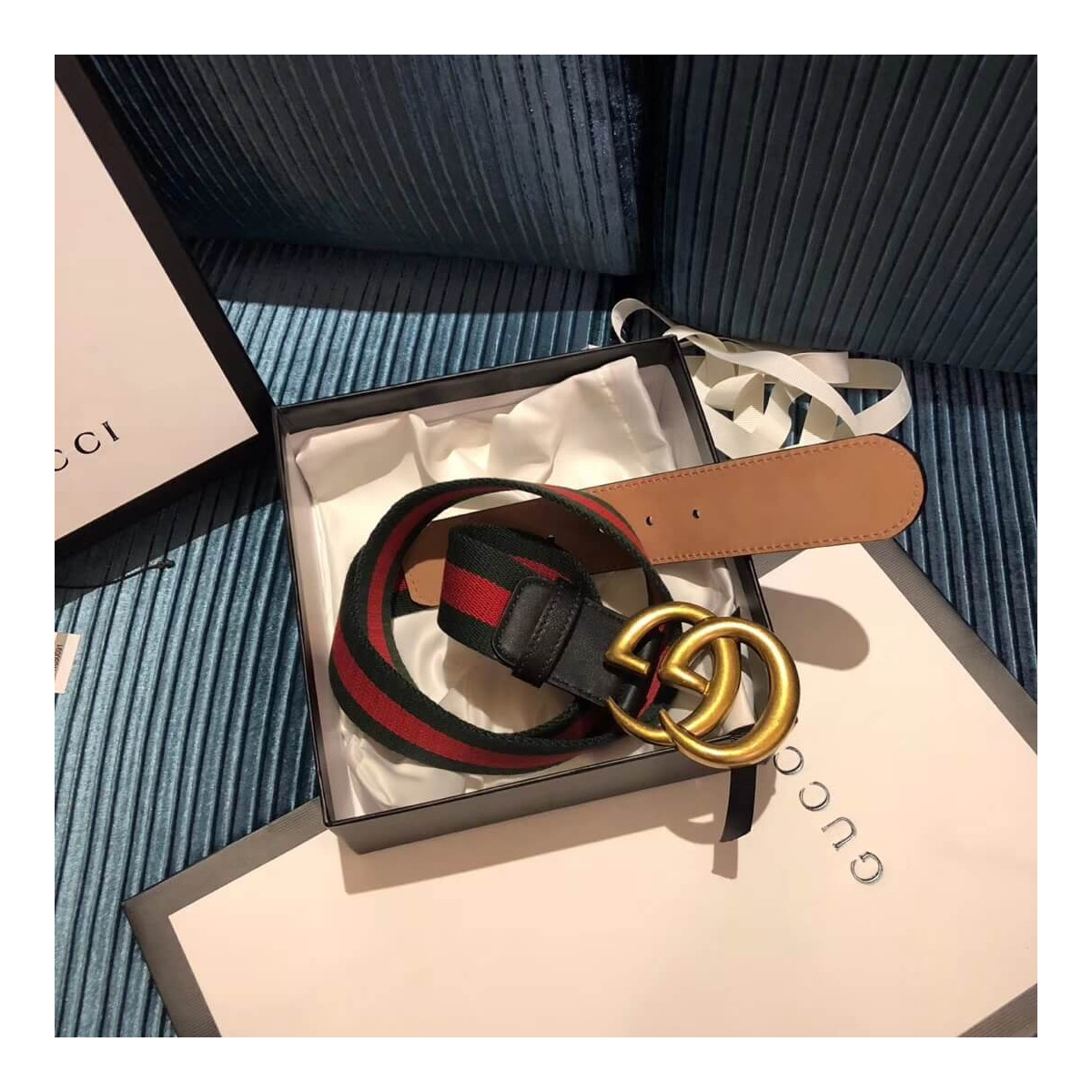 Gucci Nylon Web Belt With Double G Buckle 409416