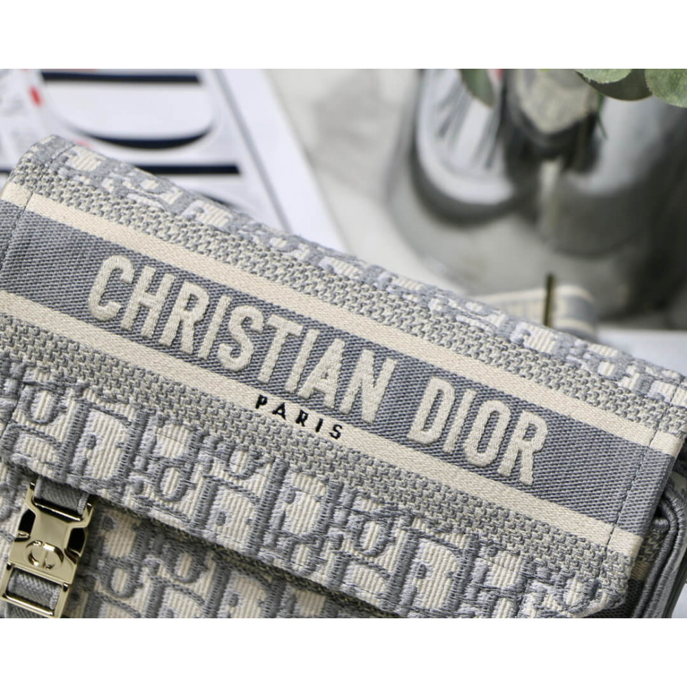 Christian Dior Small DiorCamp Bag in Oblique Embroidery M1241