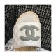 Chanel CC Quilted Mules G35604 White/Grey