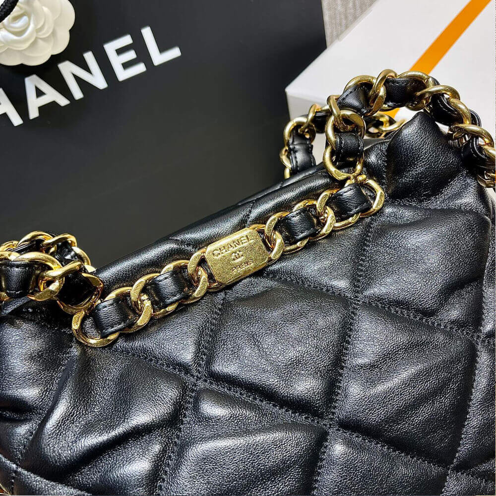 Chanel Small Tote in Black Lambskin AS3502