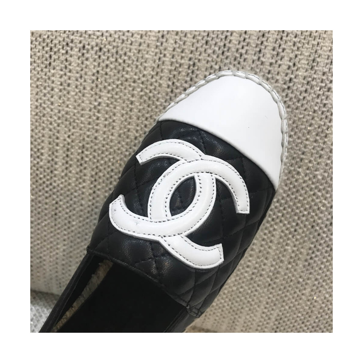 Chanel CC Quilted Espadrilles G29762 Black/8White