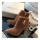 Jimmy Choo Shearling Ankle Bootie with Gold JC Logo 80259