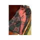 Gucci GG Jacquard Wool Silk Scarf 495592 Blue/Pink