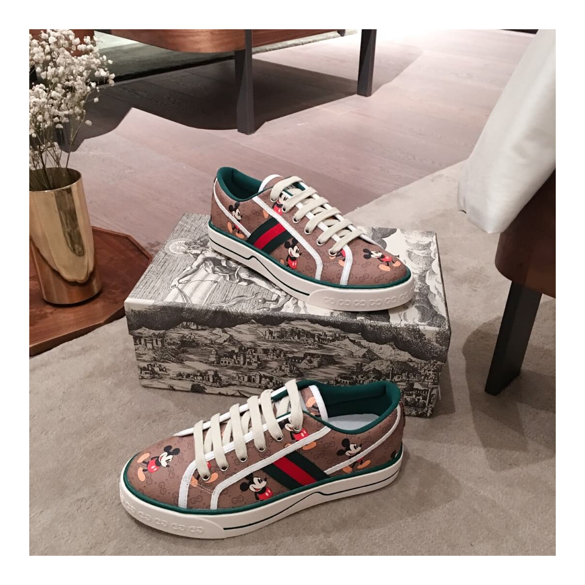 Gucci  Disney x Gucci Tennis 1977 Sneaker with Web 606110