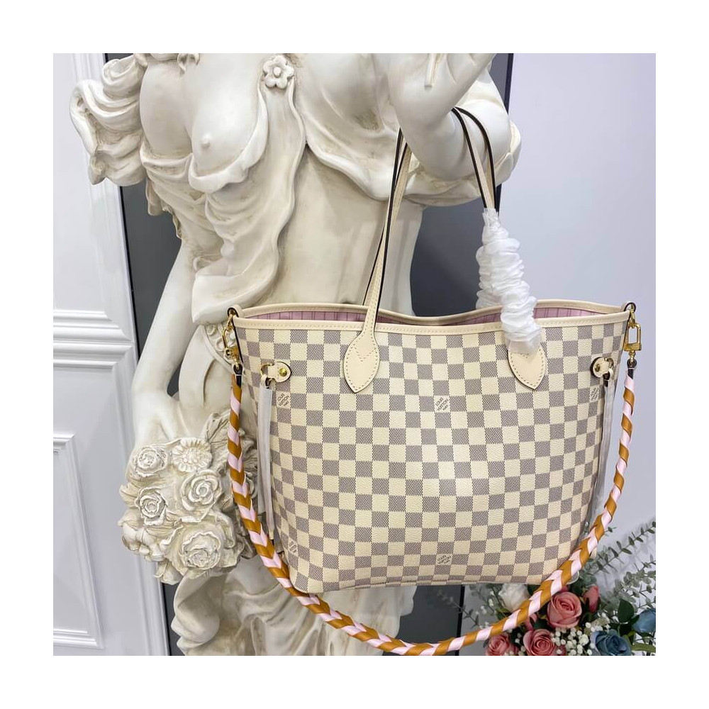 Louis Vuitton Damier Azur Neverfull MM N45295 Pink