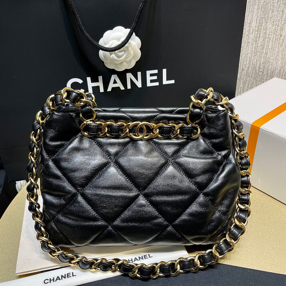 Chanel Small Tote in Black Lambskin AS3502